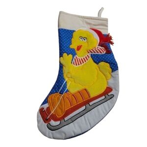 Big Bird Christmas Stocking vintage holiday Sesame Street stocking applause